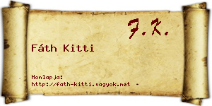 Fáth Kitti névjegykártya